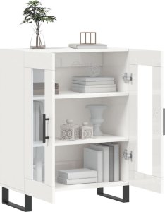 vidaXL Szafka, biała, połysk, 69,5x34x90 cm 4