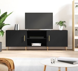 vidaXL Szafka pod TV, czarna, 150x30x50 cm, materiał drewnopochodny 1