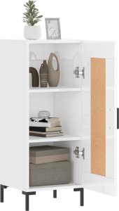 vidaXL Szafka, biała, połysk, 34,5x34x90 cm 2