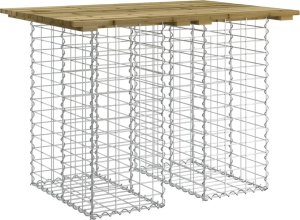 vidaXL Ławka ogrodowa z gabionem, 100x70x72 cm, impregnowana sosna 2