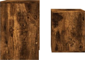 vidaXL Stoliki wsuwane pod siebie, 2 szt., przydymiony dąb 5