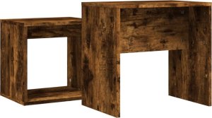 vidaXL Stoliki wsuwane pod siebie, 2 szt., przydymiony dąb 6