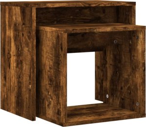 vidaXL Stoliki wsuwane pod siebie, 2 szt., przydymiony dąb 7