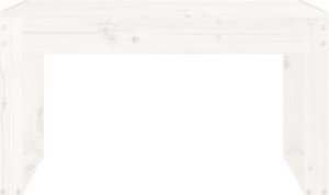 vidaXL Ławka ogrodowa, biała, 80x38x45 cm, lite drewno sosnowe 3