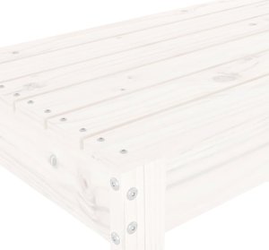 vidaXL Ławka ogrodowa, biała, 80x38x45 cm, lite drewno sosnowe 5