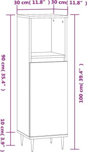 vidaXL Szafka łazienkowa, dąb sonoma, 30x30x100 cm 12