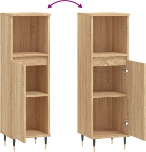 vidaXL Szafka łazienkowa, dąb sonoma, 30x30x100 cm 9