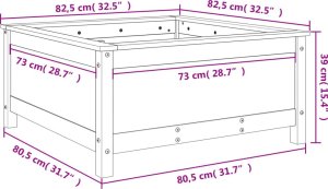 vidaXL Donica ogrodowa, 82,5x82,5x39 cm, lite drewno daglezjowe 9