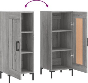 vidaXL Szafka, szary dąb sonoma, 34,5x34x90 cm 9