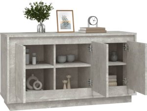vidaXL Szafka, szarość betonu, 102x35x55 cm, materiał drewnopochodny 4