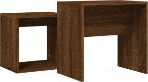 vidaXL Stoliki wsuwane pod siebie, 2 szt., brązowy dąb 6