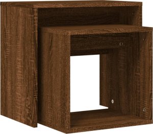 vidaXL Stoliki wsuwane pod siebie, 2 szt., brązowy dąb 7