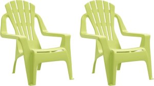 vidaXL Krzesła ogrodowe dla dzieci, 2 szt, zielone, 37x34x44 cm, PP 2