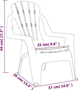 vidaXL Krzesła ogrodowe dla dzieci, 2 szt, zielone, 37x34x44 cm, PP 7