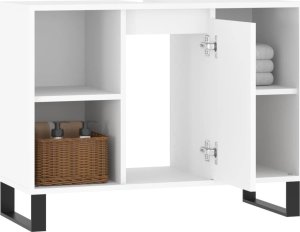 vidaXL Szafka łazienkowa, biała 80x33x60 cm, materiał drewnopochodny 4