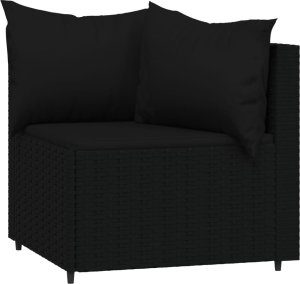 vidaXL Narożne moduły sofy z poduszkami, 2 szt., czarne, polirattan 4