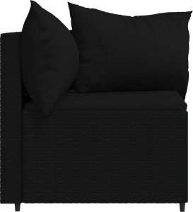 vidaXL Narożne moduły sofy z poduszkami, 2 szt., czarne, polirattan 6
