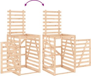 vidaXL Obudowa kosza na śmieci, 84x90x128,5 cm lite drewno sosnowe 9