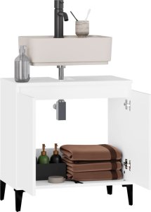 vidaXL Szafka pod umywalkę, biała, 58x33x60 cm 5