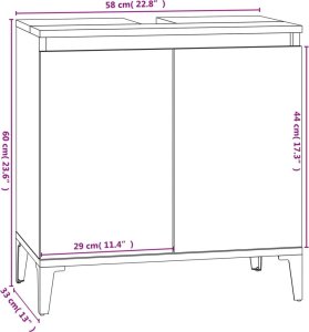 vidaXL Szafka pod umywalkę, biała, 58x33x60 cm 9