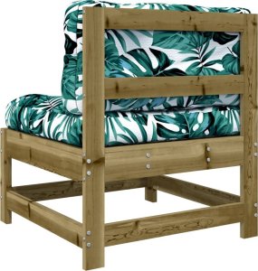 vidaXL Siedziska środkowe z poduszkami, 2 szt., impregnowana sosna 7