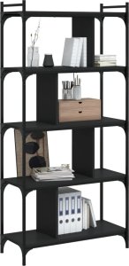 vidaXL 5-poziomowy regał na książki, czarny, 76x32x158 cm 3