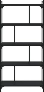 vidaXL 5-poziomowy regał na książki, czarny, 76x32x158 cm 4