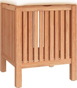 vidaXL Stołek do łazienki, 40,5x40x52 cm, lite drewno orzechowe 2