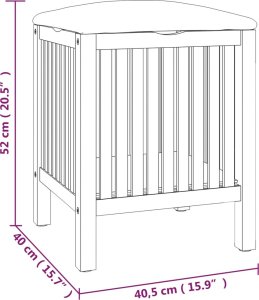 vidaXL Stołek do łazienki, 40,5x40x52 cm, lite drewno orzechowe 8