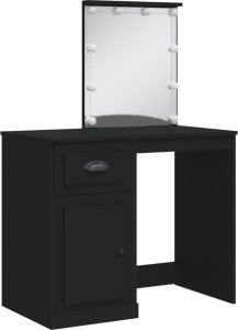 vidaXL Toaletka z lampkami LED, czarna, 90x42x132,5 cm 3
