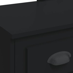 vidaXL Toaletka z lampkami LED, czarna, 90x42x132,5 cm 8