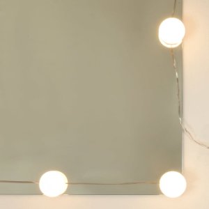 vidaXL Toaletka z lampkami LED, czarna, 90x42x132,5 cm 10