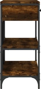 vidaXL Stolik konsolowy z szufladami i półkami, przydymiony dąb 7