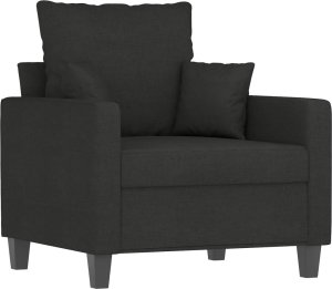vidaXL Fotel, czarny, 60 cm, obity tkaniną 2