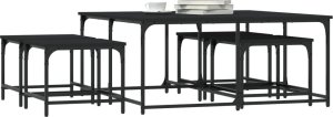 vidaXL Stoliki kawowe, wsuwane jeden pod drugi, 5 szt., czarne 3