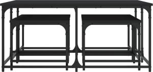 vidaXL Stoliki kawowe, wsuwane jeden pod drugi, 5 szt., czarne 4