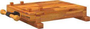 vidaXL Blat roboczy z imadłem, 52x44x9,5 cm, lite drewno akacjowe 5