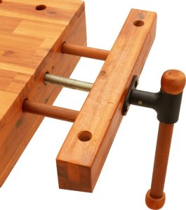 vidaXL Blat roboczy z imadłem, 52x44x9,5 cm, lite drewno akacjowe 7