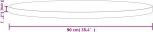 vidaXL Blat do stołu, okrągły, 90x3 cm, lite drewno sosnowe 7