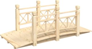 vidaXL Mostek ogrodowy z poręczami, 150x67x56 cm, świerkowy 2