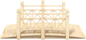 vidaXL Mostek ogrodowy z poręczami, 150x67x56 cm, świerkowy 3