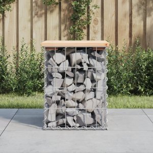 vidaXL Ławka ogrodowa, gabion, 33x31x42 cm, lite drewno sosnowe 1