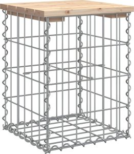 vidaXL Ławka ogrodowa, gabion, 33x31x42 cm, lite drewno sosnowe 2
