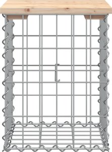 vidaXL Ławka ogrodowa, gabion, 33x31x42 cm, lite drewno sosnowe 3