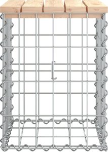 vidaXL Ławka ogrodowa, gabion, 33x31x42 cm, lite drewno sosnowe 4
