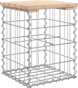 vidaXL Ławka ogrodowa, gabion, 33x31x42 cm, lite drewno sosnowe 5