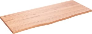 vidaXL Blat do łazienki, jasnobrązowy, 100x40x2 cm, lite drewno 2