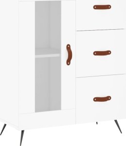 vidaXL Witrynka, biała, 69,5x34x180 cm, materiał drewnopochodny 7