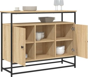 vidaXL Komoda, dąb sonoma, 100x35x80 cm 4