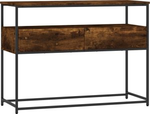 vidaXL Stolik konsolowy, przydymiony dąb, 100x40x75 cm 2